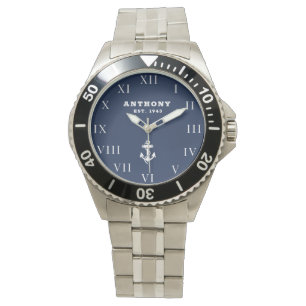 Nautischer Anker 80. Geburtstag Luxus Vintage Mari Armbanduhr