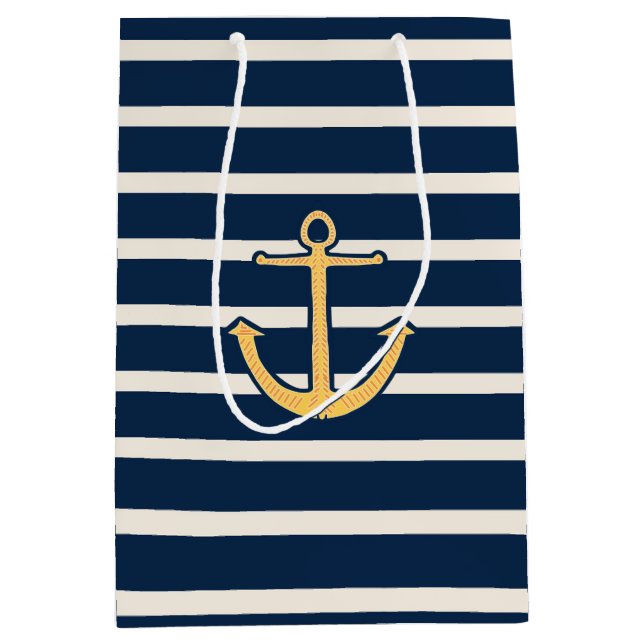 Nautischer Anker der Navy Stripes Mittlere Geschenktüte (Vorderseite)