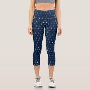 Nautischer Anker dunkelblau, niedlich Capri Leggings