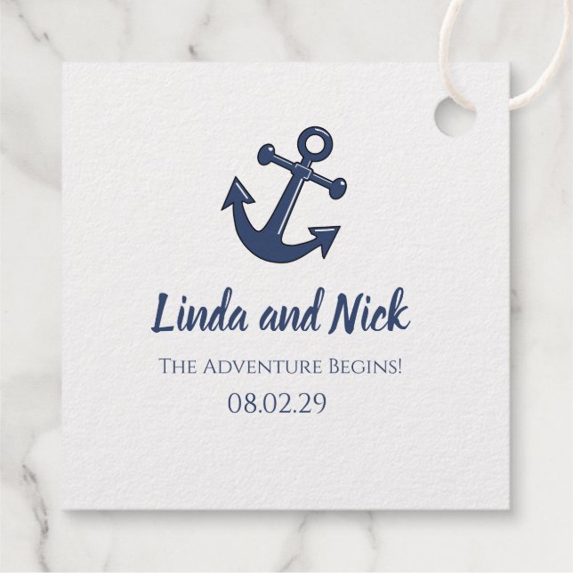 Nautischer Anker  Geschenkanhänger (Rückseite)