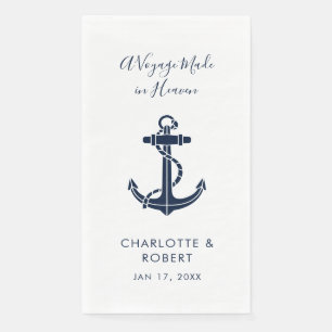 Nautischer Anker Hochzeitsschwung Serviette