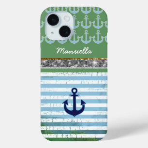 Nautischer Anker iPhone-6 personalisiert iPhone 15 Hülle