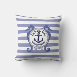 Nautischer Anker/Knoten/Seepferd/Name & # anpassen Kissen