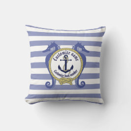 Nautischer Anker/Knoten/Seepferd/Name & # anpassen Kissen