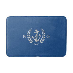 Nautischer Anker, Laurel Wreath Monogram Bath Matt Badematte