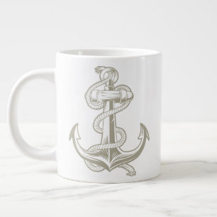 Nautischer Anker (Light Tan) Jumbo-Tasse