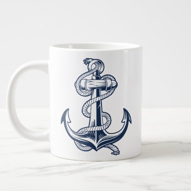 Nautischer Anker (Marine) Jumbo-Tasse (Links)