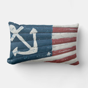 nautischer Anker mit Flaggengestaltung Lendenkissen