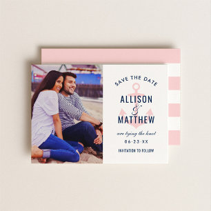 Nautischer Anker Rosa Foto Hochzeit Save The Date