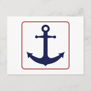 Nautischer Anker - Rot Weiß und Blau Postkarte