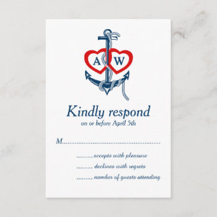 Nautischer Anker — RSVP Card Einladungen Set