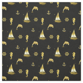 Nautischer Anker/Schiffrad/Delphin/Seepferd/Schiff Stoff