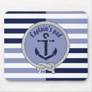 Nautischer Anker/Seamanknoten/Hauptmann/Streifen Mousepad