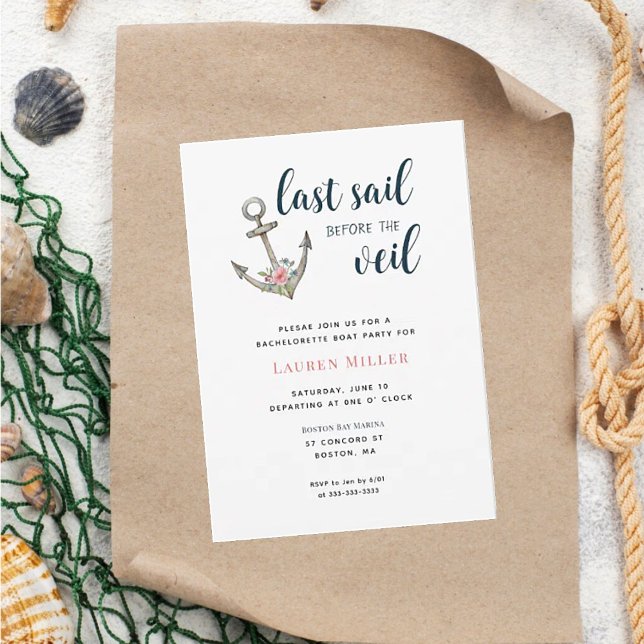 Nautischer AnkerJunggeselinnen-Abschied Einladung (Von Creator hochgeladen)