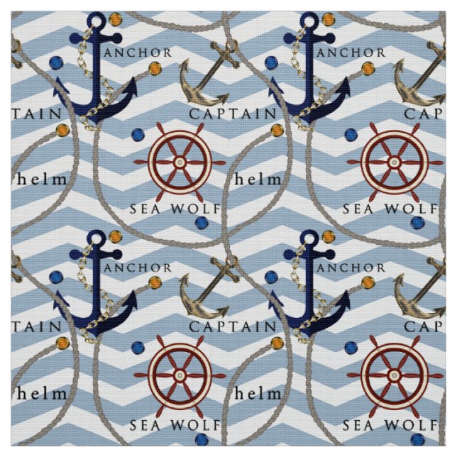 Nautischer Ankerruder, blauer Streifen Stoff (Muster)