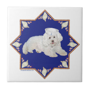 Nautischer Bichon Frise Fliese