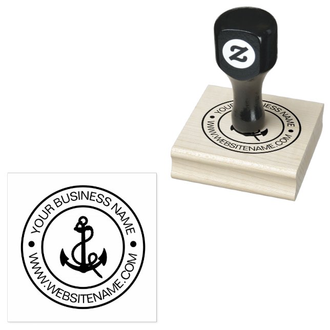 Nautischer Bootsanker Ihr Geschäftstext benutzerde Gummistempel (Stempel)