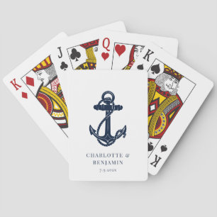 Nautischer Bootsanker Küstenhochzeitsdekoration Spielkarten