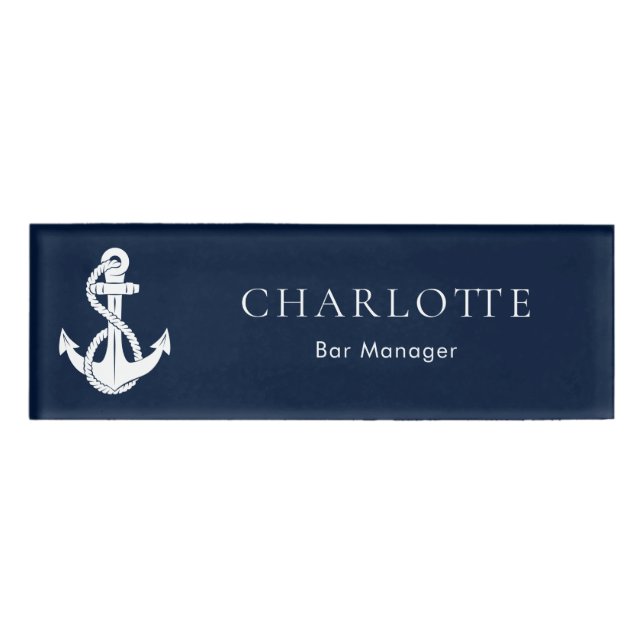 Nautischer Bootsanker und Crew Namenschild (Vorderseite)