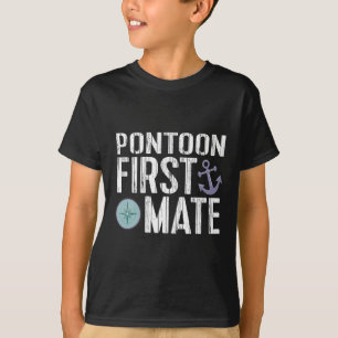 Nautischer Bootssteg Pontoon Erster Maat Anker  T-Shirt