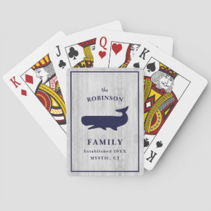 Nautischer Familienname Monogramm Strandhaus Rusti Spielkarten