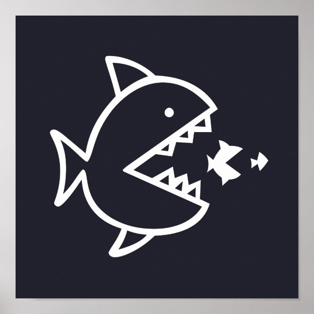 nautischer FISH mit Zähnen | Poster (Vorne)