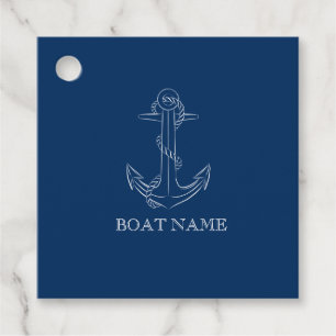 Nautischer Geist Anker Marineblau Geschenkanhänger