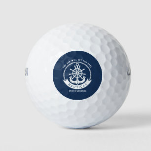 Nautischer Geist Anker, Rad, Navy Blue Golfball