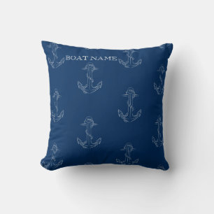 Nautischer Geist verankert Marineblau Kissen