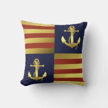 Nautischer Goldanker/roter Goldmarineband