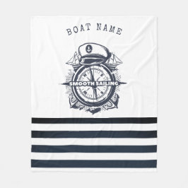 Nautischer Hut, Anker, Radmarineblau gestreift Fleecedecke