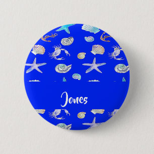 nautischer individuelle Name auf blau Button