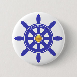 Nautischer Kapitän royalblaues Schiffshilfen auf w Button