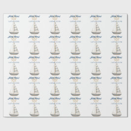 Nautischer Kindergeburtstag | Blaues und weißes Sc Geschenkpapier