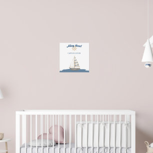 Nautischer Kindergeburtstag Blaues und weißes Sc Poster