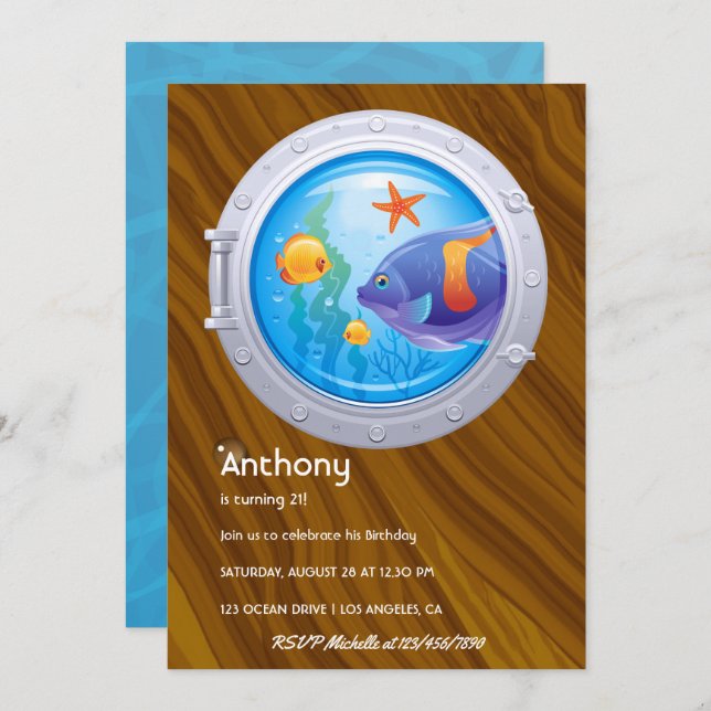 Nautischer Kindergeburtstag Einladung (Vorne/Hinten)