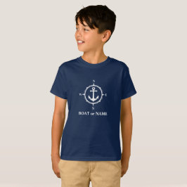 Nautischer Kompass Anker Ihres Bootes oder Name Ma T-Shirt