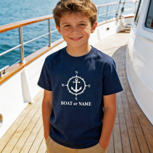 Nautischer Kompass Anker Ihres Bootes oder Name Ma T-Shirt