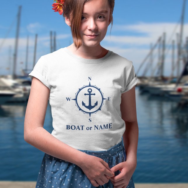 Nautischer Kompass Ankerplatz Ihres Bootes oder Na T-Shirt (Von Creator hochgeladen)