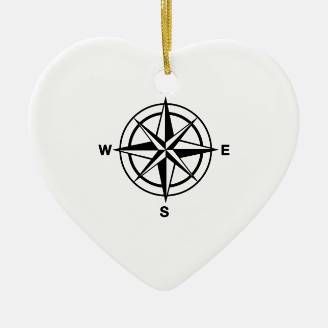 Nautischer Kompass Keramik Ornament (Vorne)