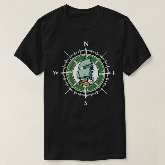 Nautischer Kompass T-Shirt (Design vorne)