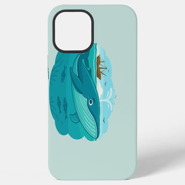 Nautischer Meerwal iPhone Hülle (Rückseite)