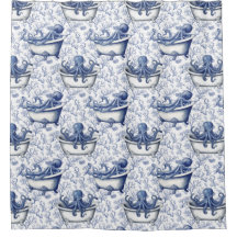 Nautischer Navy-Oktopus im Bad