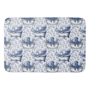 Nautischer Navy-Oktopus in einer Badewanne Badematte