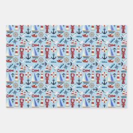 Nautischer Ozean Geschenkpapier Set