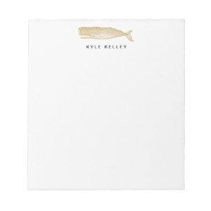 Nautischer Personalisierter Notepad, Goldwal Notizblock