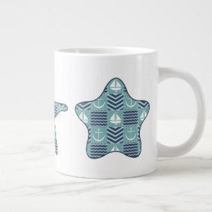 Nautischer Quilt-Spezialitätenbecher Jumbo-Tasse