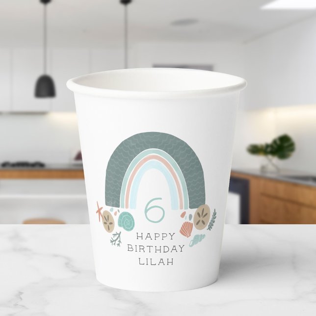 Nautischer Regenbogen unter dem Meer Seashell Gebu Pappbecher (Von Creator hochgeladen)