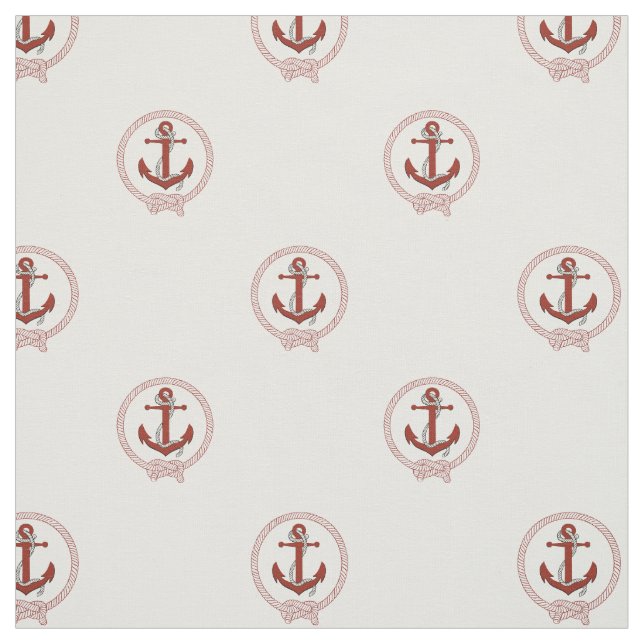 Nautischer Rostanker/Rotnaht-Knoten Stoff (Muster)