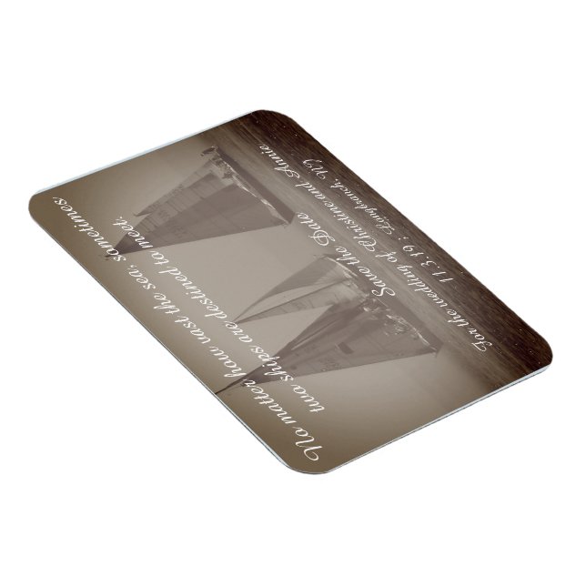 Nautischer Save the Date Hochzeitmagnet Magnet (Rechte Seite)